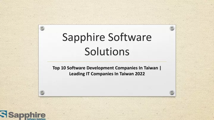 sapphire software solutions