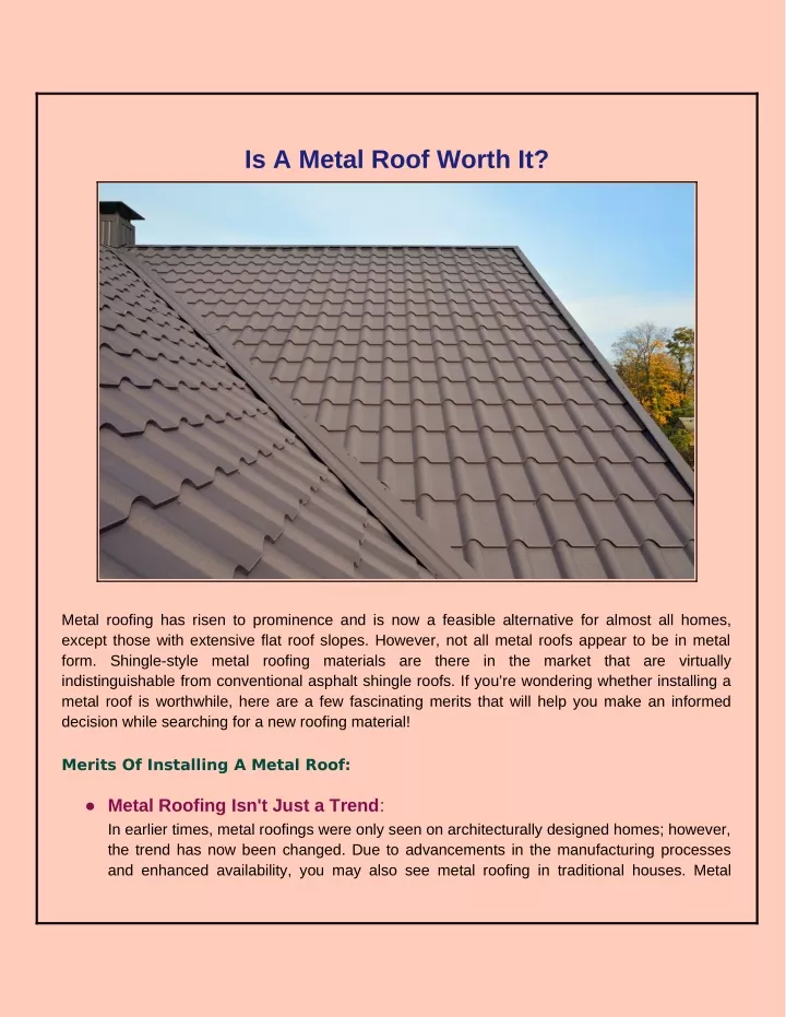 is a metal roof worth it