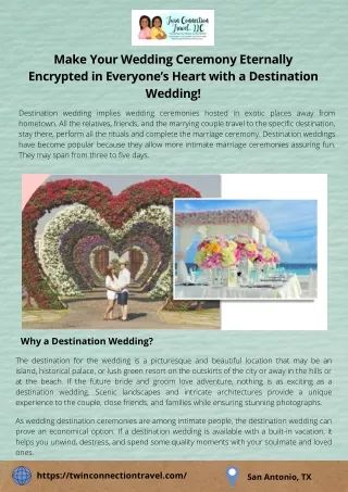 Destination Wedding Packaging by Twin Connection Travel