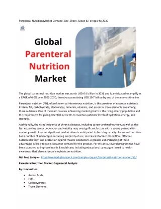 parenteral nutrition market demand size share