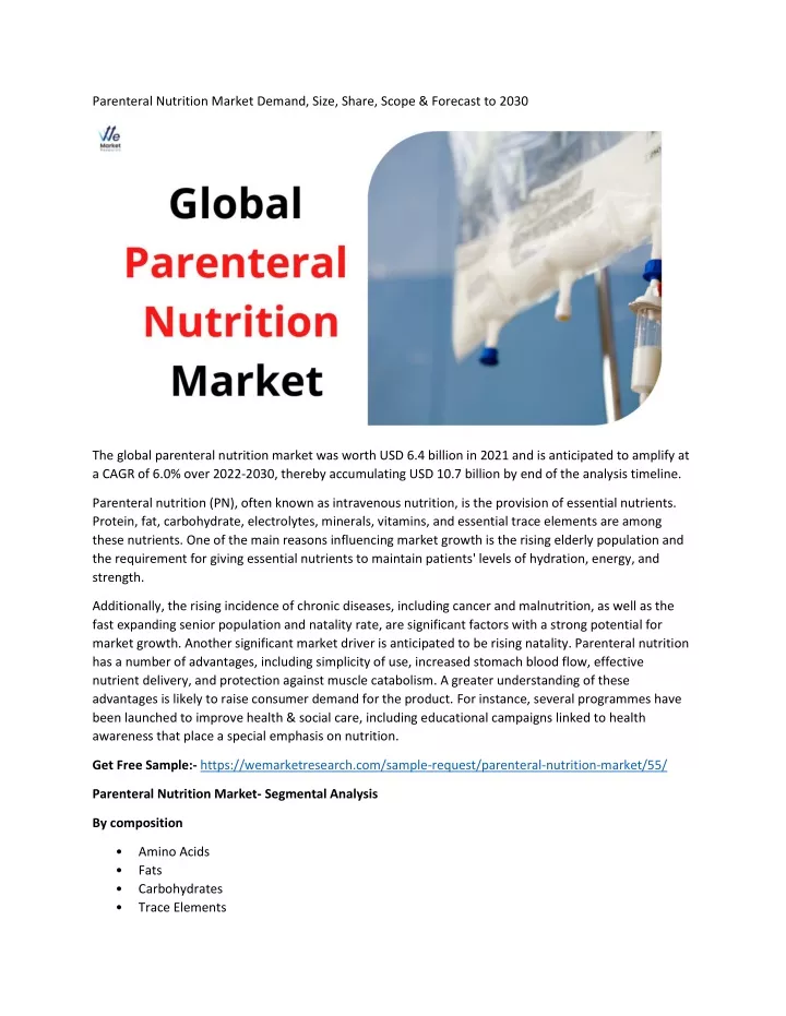 parenteral nutrition market demand size share