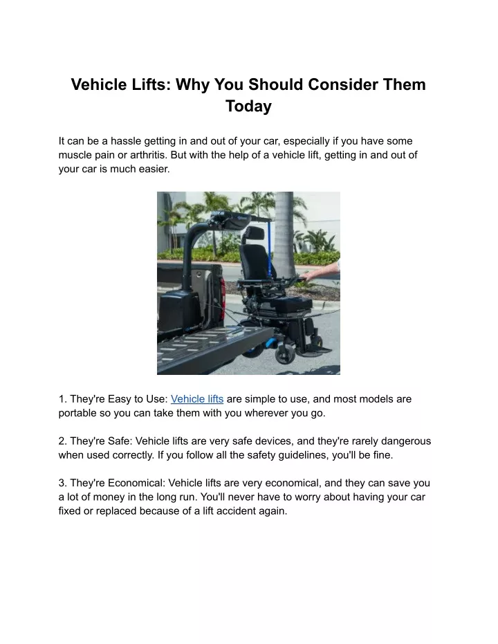 vehicle lifts why you should consider them today