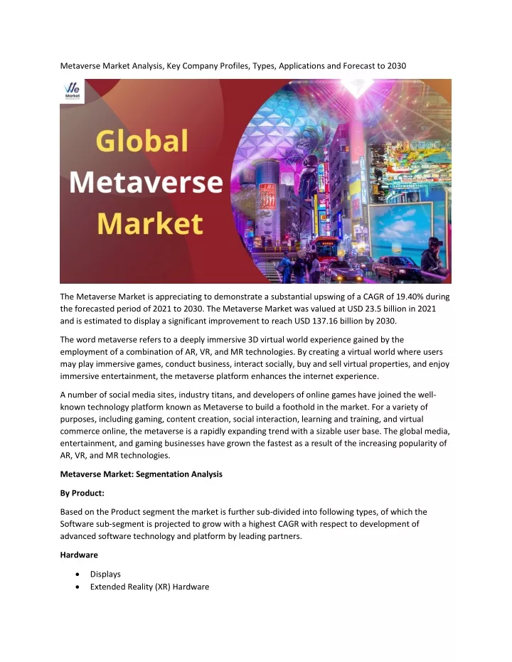 metaverse market analysis key company profiles