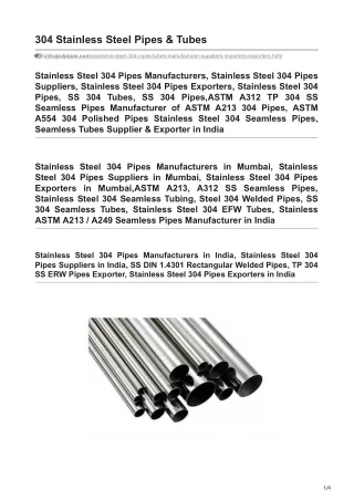 chhajedpipes.com-304 Stainless Steel Pipes amp Tubes