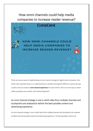 How omni channels could help media companies to increase reader revenue?
