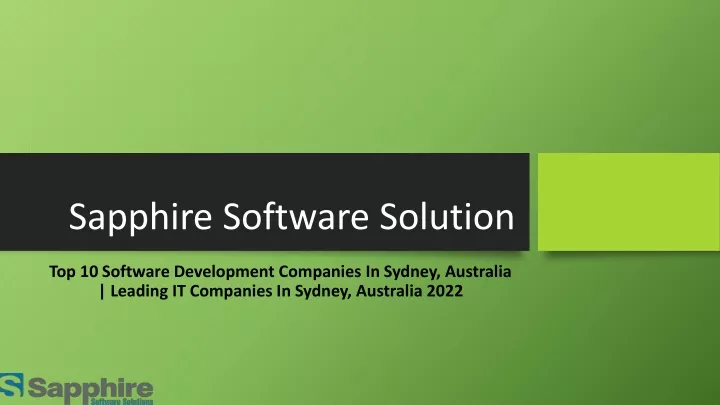 sapphire software solution