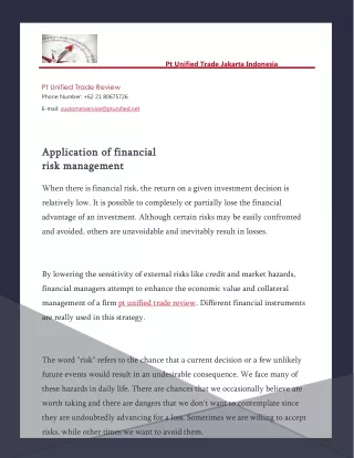 Application of financial risk management