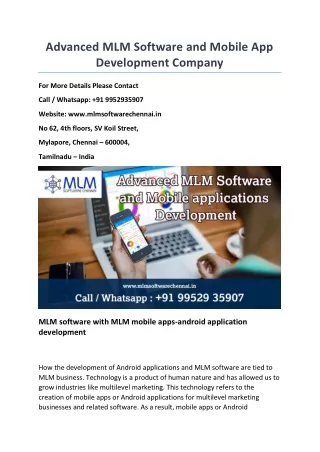 advanced mlm software and mobile app development