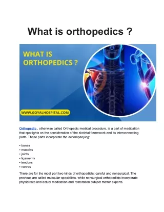 What is orthopedics