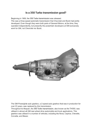 is a 350 turbo transmission good