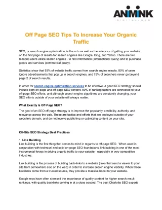 SEO Tips To Increase Your Organic Traffic