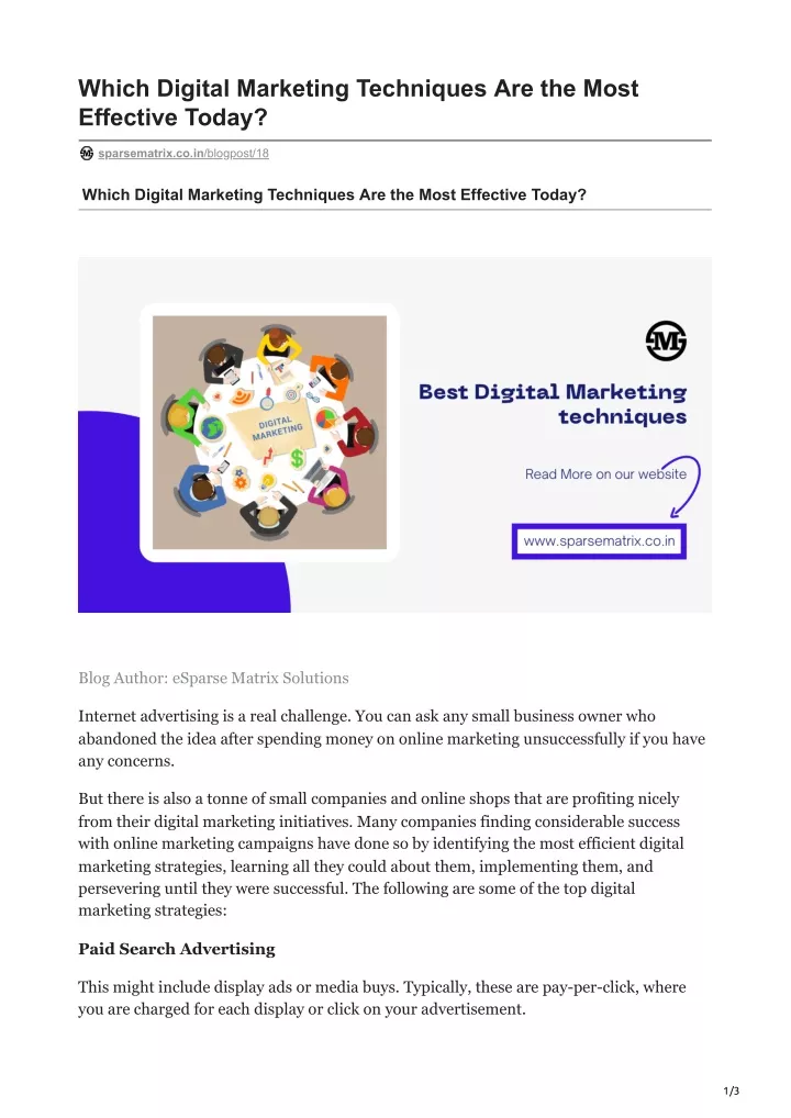which digital marketing techniques are the most