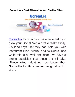 Goread.io – Best Alternative and Similar Sites