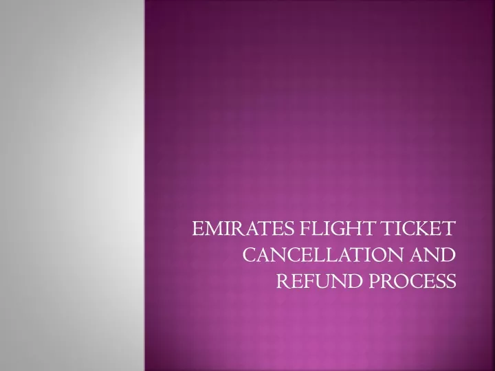 emirates flight ticket cancellation and refund process