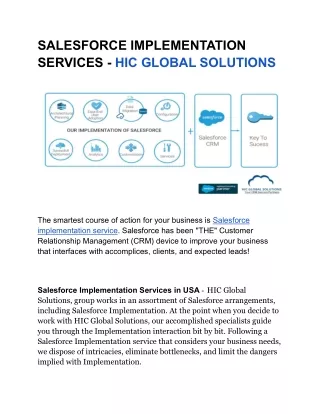 SALESFORCE IMPLEMENTATION SERVICES - HIC GLOBAL SOLUTIONS