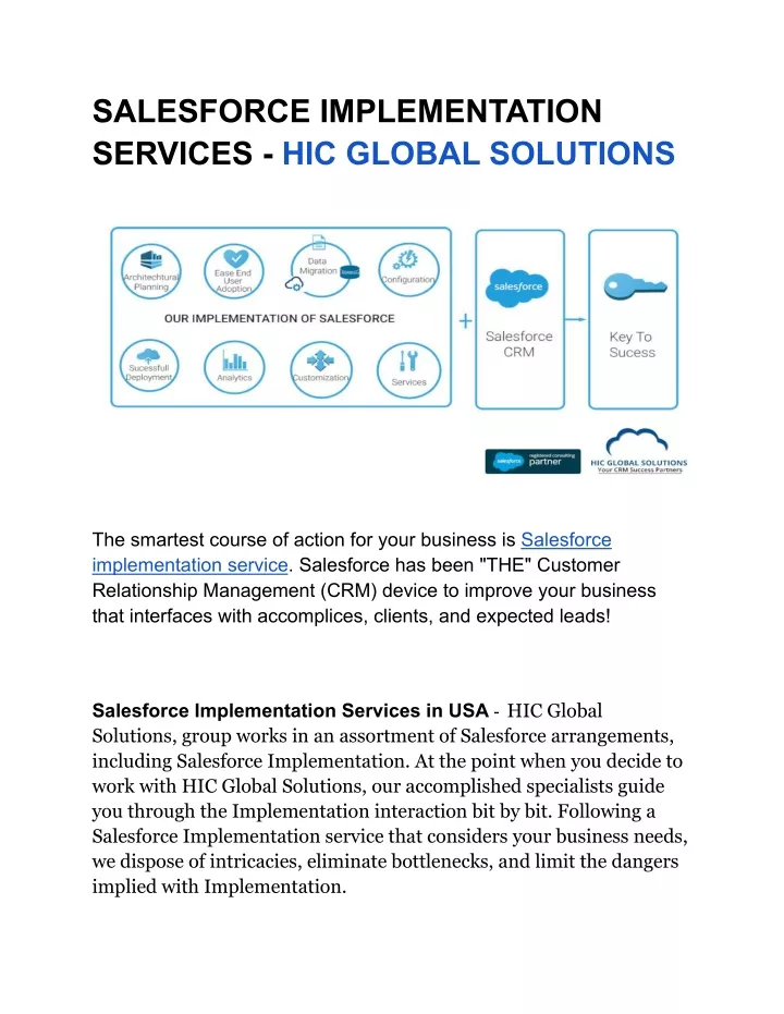 salesforce implementation services hic global