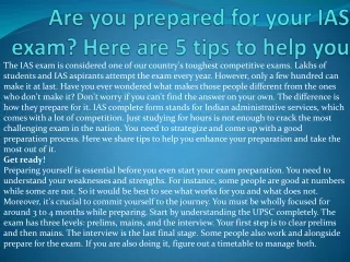 are you prepared for your ias exam here are 5 tips to help you