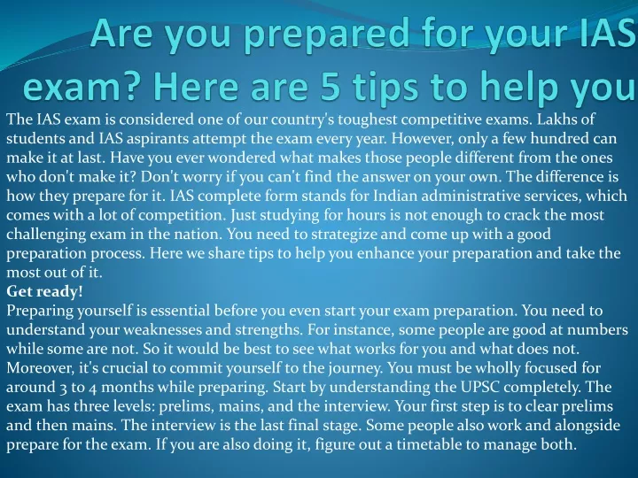 are you prepared for your ias exam here are 5 tips to help you