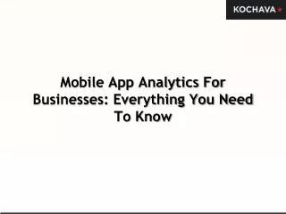 mobile app analytics for businesses everything