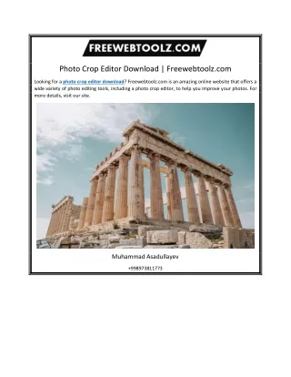 Photo Crop Editor Download | Freewebtoolz.com
