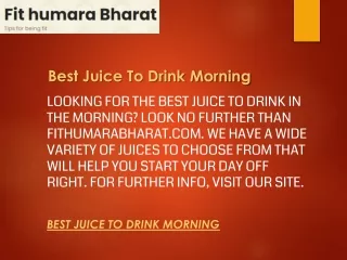 Best Juice To Drink Morning  Fithumarabharat.com