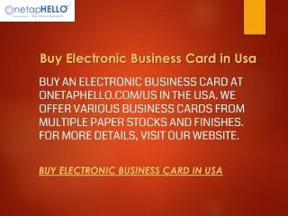 Buy Electronic Business Card in Usa  Onetaphello.com us