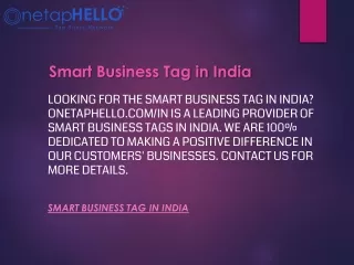 Smart Business Tag in India  Onetaphello.com in