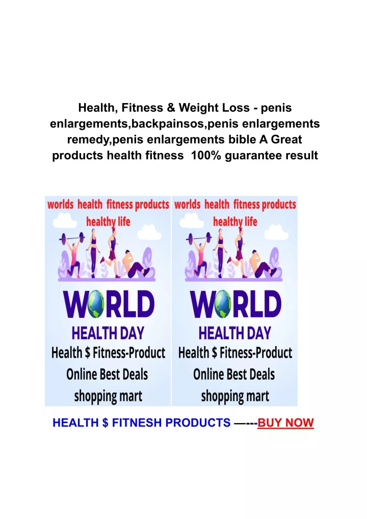 health fitness weight loss penis enlargements