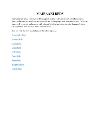 Mairaaki beds pdf