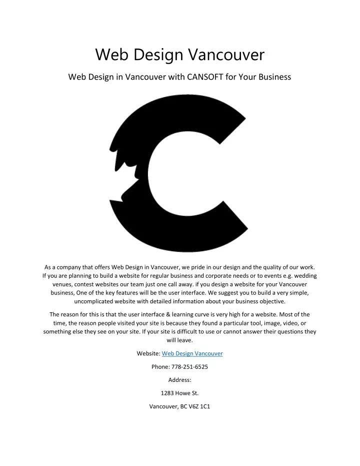 web design vancouver