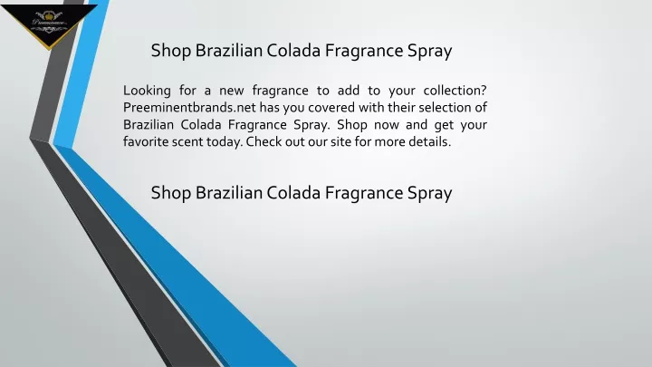 shop brazilian colada fragrance spray