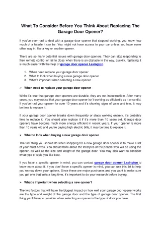 what to consider before you think about replacing