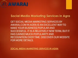 Social Media Marketing Services in Agra  Awaraj.com