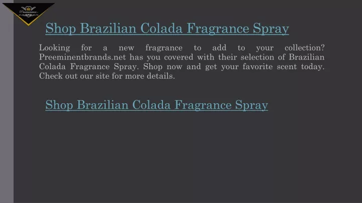 shop brazilian colada fragrance spray