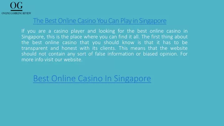 the best online casino you can play in singapore