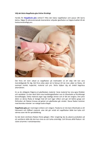 Välj det bästa Nappflaska glas Online försiktigt