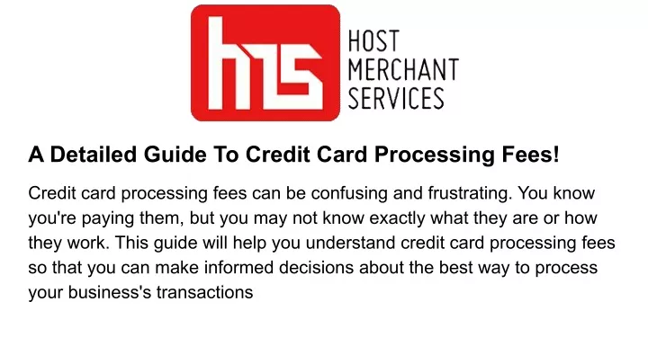 a detailed guide to credit card processing fees