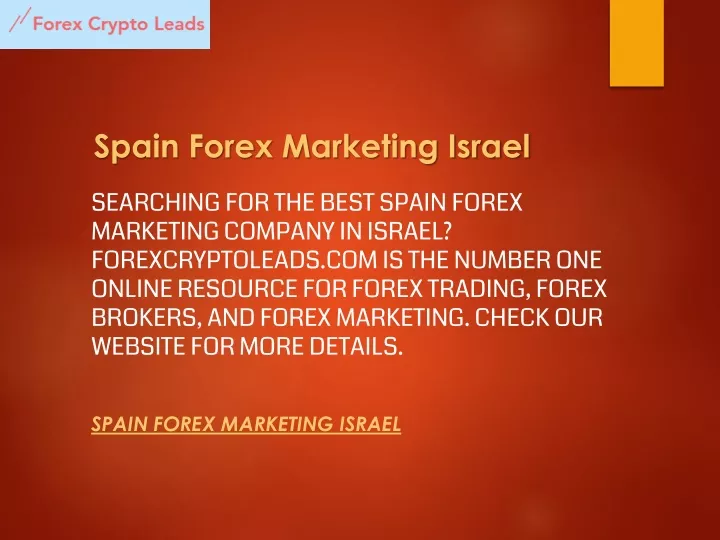 spain forex marketing israel