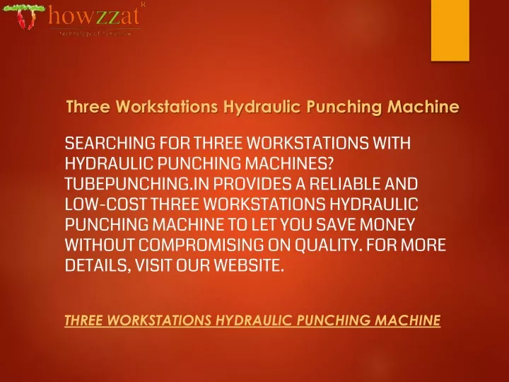 three workstations hydraulic punching machine