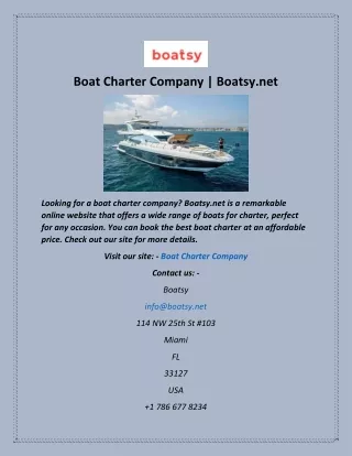 boat charter company boatsy net