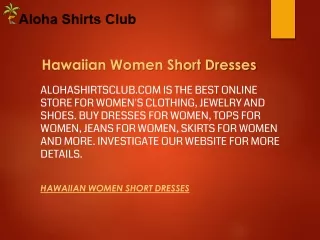 Hawaiian Women Short Dresses  Alohashirtsclub.com