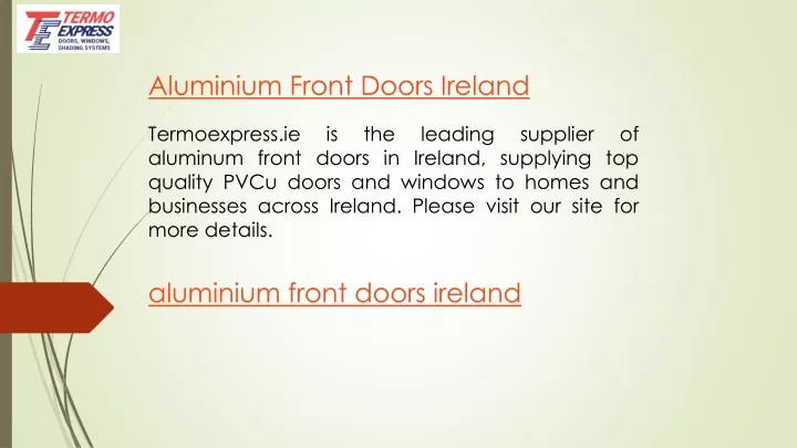 aluminium front doors ireland