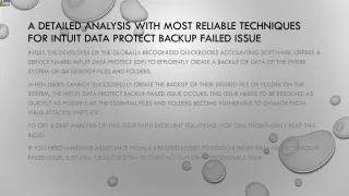 a detailed analysis with most reliable techniques for intuit data protect backup failed issue