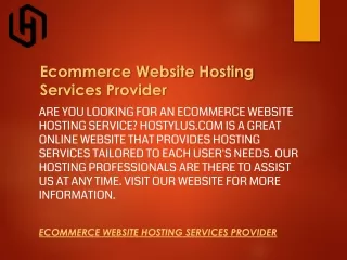 ecommerce website hosting services provider