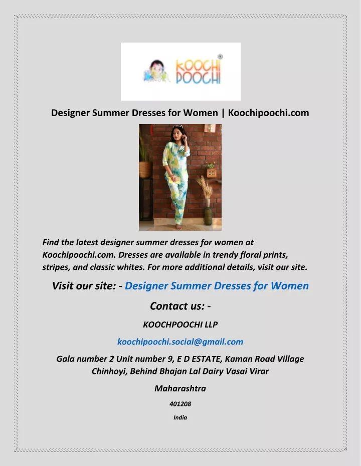 designer summer dresses for women koochipoochi com