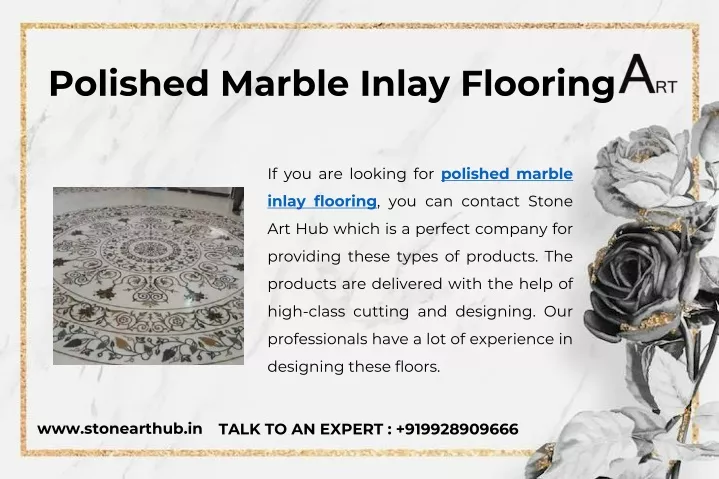 polished marble inlay flooring