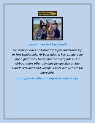 Airboat Rides Fort Lauderdale | Airboatridesfortlauderdale.vip