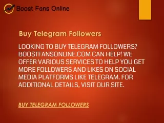 Buy Telegram Followers  Boostfansonline.com