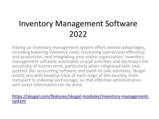 Inventory Management Software 2022