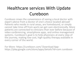 Healthcare services With Update Cureboon